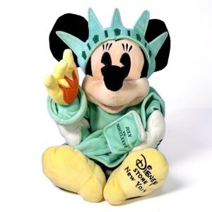 Disney Store New York Minnie Mouse Statue of Liberty Plush Toy Patriotic USA 12"